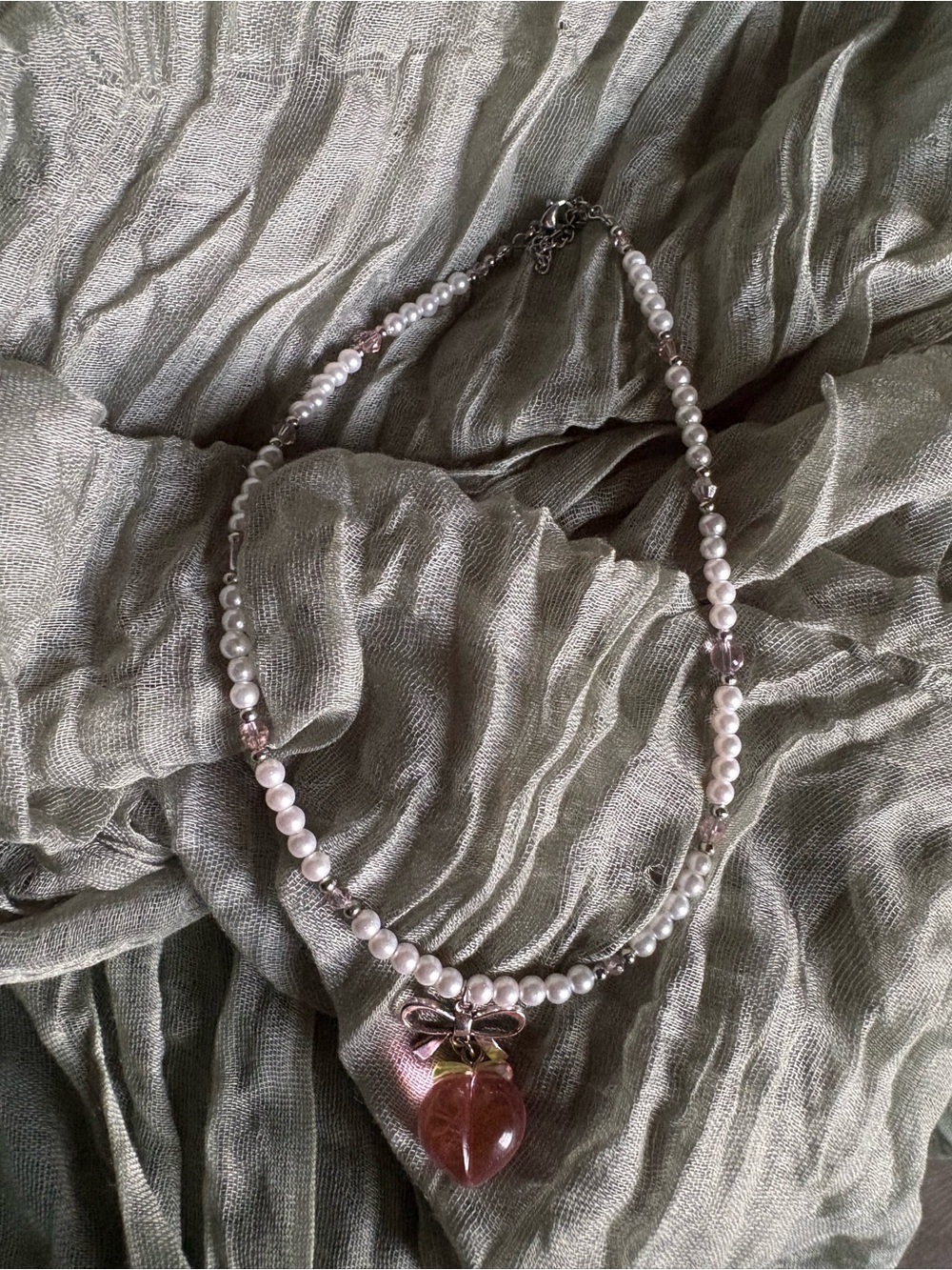 “Peachy Keen” Necklace and Earrings #2